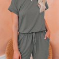 thumbnail image 1 of Mono De Cintura Con Cordón, Mono De Manga Corta Casual, Ropa De Mujer, 1 of 4