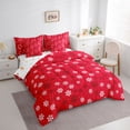 thumbnail image 3 of Homewish Kawaii Christmas Snowflake 7-Piece Bedding Comforter Set,Merry Xmas King Bedding Sets,Red White Bed Sheets For Kids,Luxury Bedroom Decor Reversible, 3 of 8