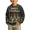 thumbnail image 3 of Frostluinai Boys Christmas Tree Sweaters Lightweight Xmas Party Sweater Tops Crew Neck Long Sleeve Funny Graphic Pullover 5-16 Years, 3 of 8