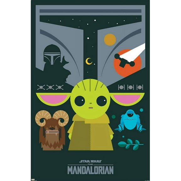 24X36 Star Wars: The Mandalorian - Geo Pop Group Wall Poster, 24" x 36"