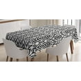 thumbnail image 1 of Ambesonne Bohemian Tablecloth Rectangular Table Cover, Scribble Ikat Art, 52"x70", White and Charcoal Grey, 1 of 3