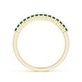 thumbnail image 2 of Angara Rings - Natural Square Shape Emerald Semi Eternity Wedding Ring in 14K Yellow Gold for Women (Size-1.5mm) | May Birthstone Jewelry, Birthday, Anniversary, Jewelry Gift for Women, 2 of 11