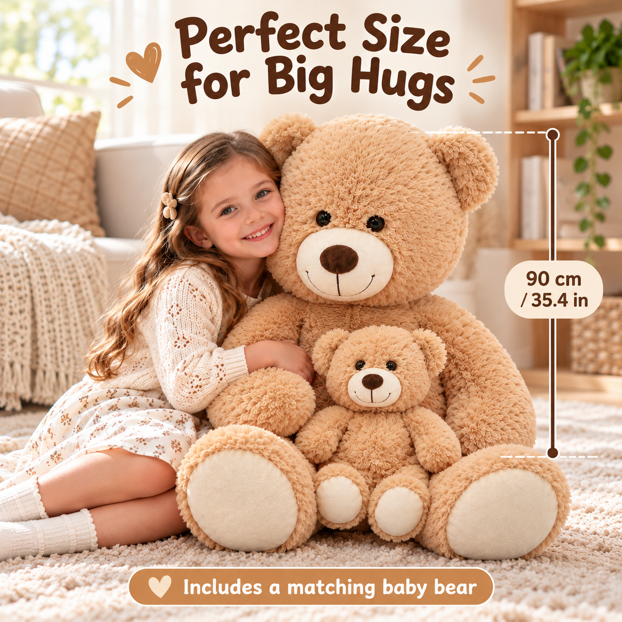 Morismos 39" Mommy and Baby Teddy Bear Set photo 2