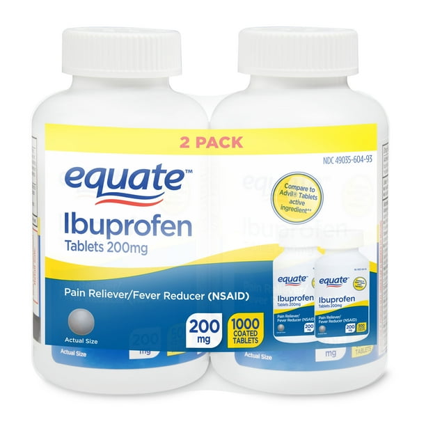 Equate Ibuprofen Tablets, 200 mg, Twin Pack, 500 count