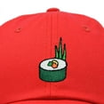 thumbnail image 2 of Dalix Sushi Roll Embroidered Maki Cotton Dad Hat Baseball Cap Adjustable Womens in Red, 2 of 5