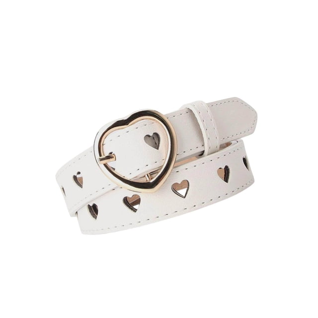 Ceinture en Cuir PU pour Femmes Sangle de Taille Réglable pour Pantalon Robe de Soirée Blanche