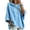 Sky Blue #013, variant on Women's Oversized 3/4 Sleeve Sweatshirt, Loose Fit Drawstring Shirt, Lightweight Casual Fall Outwear