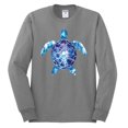 thumbnail image 2 of Sea Turtle Tie Dye Art Animal Lover Mens Long Sleeve Shirt, Heather Grey, 3XL, 2 of 3