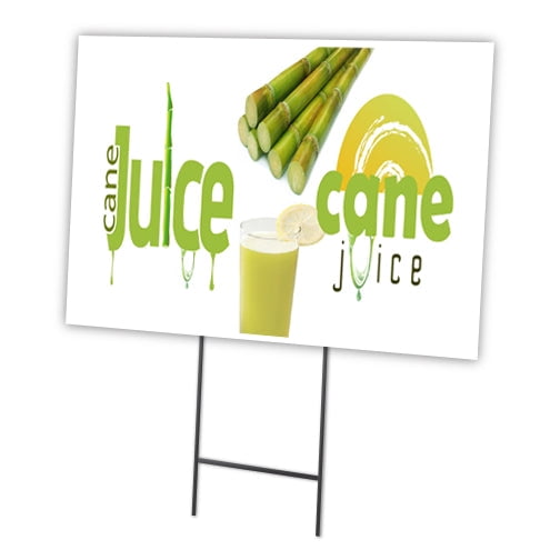 SignMission C-2436-DS-Sugar Cane Juice 24 x 36 in. Sugar Cane Juice Yard Sign & Stake