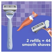 joy Razor for Women, 5 blades, Manual Razor, Handle +2 Blade Razor Refills, Lavendar