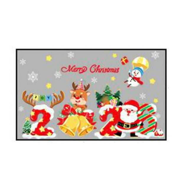 Christmas Stickers For Windows And Doors Festive Decorative Electrostatic Patterns Easy To Install And Remove Reusable For Holiday Home Decor Shopping Mall And Party Use 0.33 Lb 1Pc