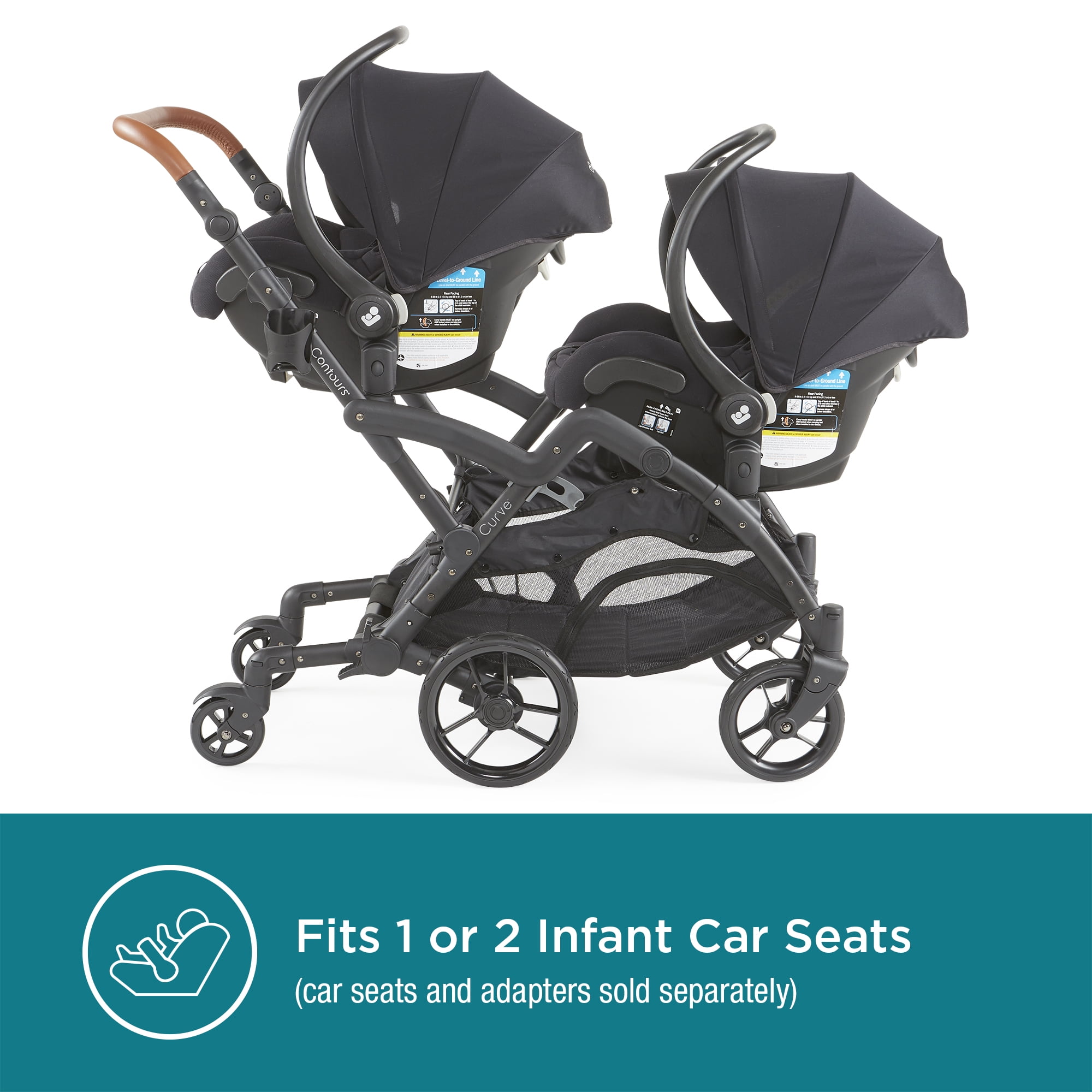 contours curve 双子ベビーカー Contours - Curve - Convertible Tandem Double Stroller (Black