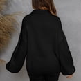 thumbnail image 5 of Homgro Women's Quarter-zip Pullover Sweater Long Sleeve Zip Up Winter Warm Tops Black Medium, 5 of 5