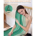 thumbnail image 5 of Geometric Green Pillow Cases Body Size, Smooth Satin Pillowcase for Hair and Skin, Ocean Wave Stripes Modern Abstract Beach Decorative Cooling Bed Pillow Covers with Zipper, 20x54 Inches, 5 of 5