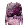 thumbnail image 4 of Nouveaux Hauts pour Femmes 2023 Mode Dames Chandail en Molleton à Manches Longues Col Rond Imprimé Blouse Pull-Over Coupe Décontractée Chandail en Molleton Oversize pour Femmes, 4 of 5