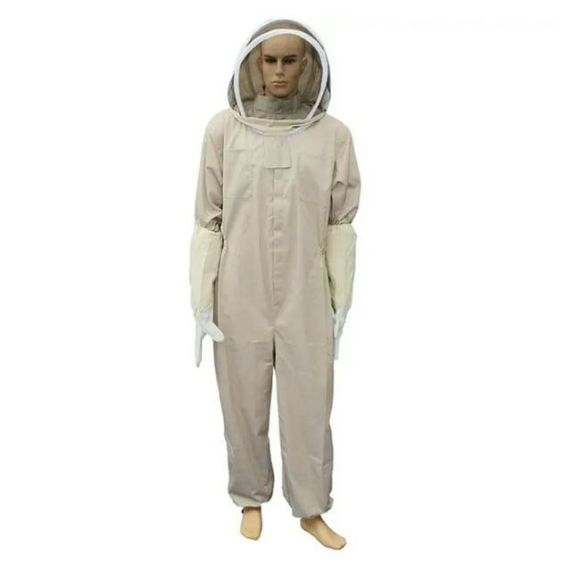 1Set Professional Ventilated Full Body Beekeeping Bee Keeping Suit with Gloves ,Easy to Wear