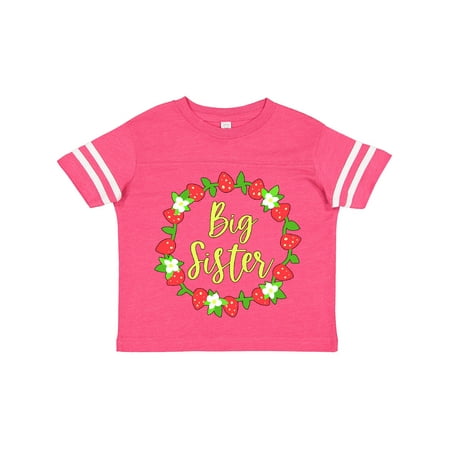 

Inktastic Big Sister Cute Wreath with Strawberries Gift Toddler Toddler Girl T-Shirt