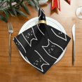 thumbnail image 5 of Coolnut Black Cat Cloth Napkins Set of 4, Reusable Washable Polyester Dinner Table Napkins for Family, Weddings, Parties, Home Decor, 20 x 20 Inch Washcloth Gift, 5 of 7