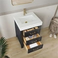 thumbnail image 5 of Leon 24" Single Bathroom Vanity in Fir Wood Black w/Lightning White top&Mirror, 5 of 15