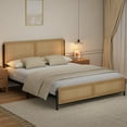 thumbnail image 5 of Senfot Natural Full Size Bed Frame with Rattan Headboard & Footboard, Boho Wooden Platform Bed, No Box Spring Needed, Noise-Free, Easy Assembly, 5 of 7
