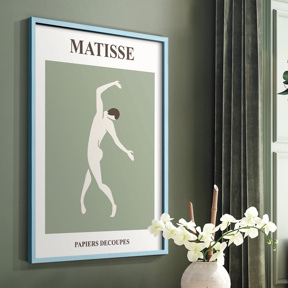 Matisse CXII Framed Print in Blue Solid Wood 8 x 10 Framed Print