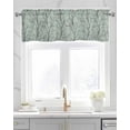 thumbnail image 2 of Green Birds Branches Linen Curtain Valance for Bedroom/Bathroom/Kitchen/Office/Living/Dining Room Windows,Retro Farmhouse Garden Leaves Rod Pocket Topper Drapes Decorative Cafe Drapery Panel 42x12, 2 of 6