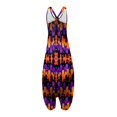 thumbnail image 4 of Women's Casual Bohemian Halloween Print Loose Large Size Casual Sleeveless Strappy Jumpsuit, 4 of 4