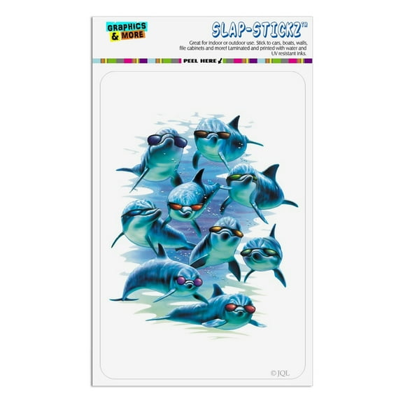Funny Dolphins in Sunglasses Diving Home Business Office Sign