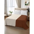 thumbnail image 2 of Boho Brown Leather Texture Queen Size Flat Sheet, Wrinkleproof & Fadeproof Cooling Flat Bed Sheet Only, Modern Yellow Striped Breathable Soft Bedding Top Sheets 90 x 102 Inches, 2 of 8