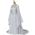thumbnail image 2 of Renaissance Dress Women Medieval Dress Costume Long Bell Sleeves Retro Renaissance Fairy Elf Dress, 2 of 7