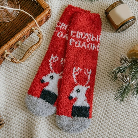 

KaLI_store Non Slip Socks Womens Warm Home Cute Comfortable Socks Socks Women s Christmas Socks Printed Socks Cotton Socks plus