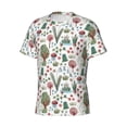 thumbnail image 5 of Vsdgher Frog and Forest Plants Print Men's Dry Fit Mesh Athletic Shirts Moisture Wicking Tennis T-Shirt Tops, 5 of 9