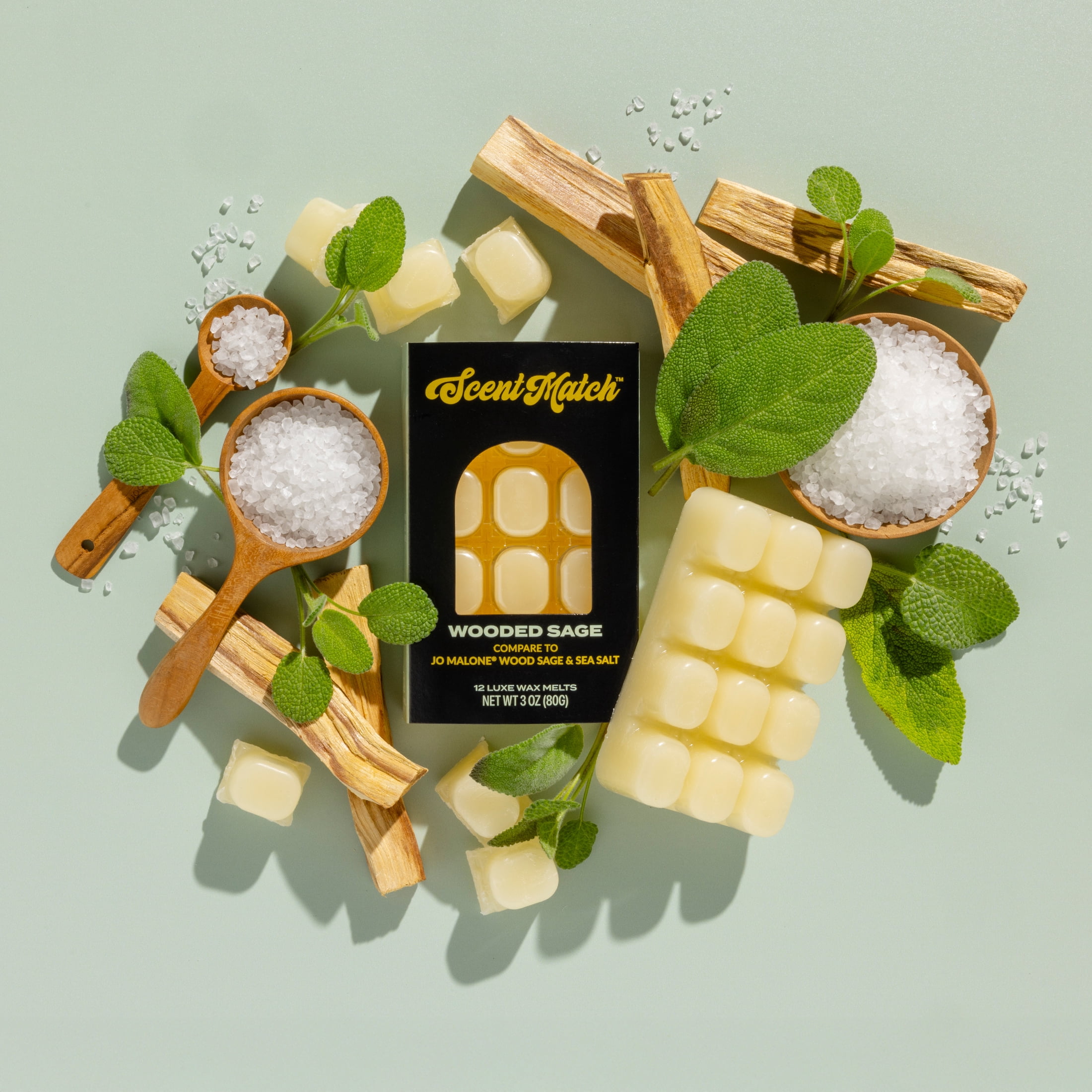 (3 pack) IllumiScents ScentMatch, 3 oz Wax Melts, Wooded Sage (compare to: Jo Malone - Wood Sage & Sea Salt)