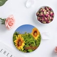 thumbnail image 4 of POGLIP Sunflower Set of 8 Round Coaster for Drinks, Absorbent Ceramic Stone Coasters Cup Mat with Cork Base for Home Kitchen Room Coffee Table Bar Decor, 4 of 5