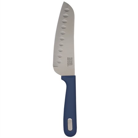 Michael Graves Design Comfortable Grip 5 Inch Stainless Steel Santoku Knife  Indigo