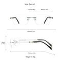 thumbnail image 3 of LifeArt Blue Light Blocking Glasses,Computer Reading Glasses,Alloy Rimless Frame,Stylish for Men&Women(Silver,+1.50 Magnification), 3 of 5