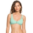 thumbnail image 1 of Roxy GREEN Mind Of Freedom Elong Ribbed Bralette Bikini Swim Top, US Large, 1 of 3