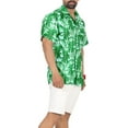 thumbnail image 5 of HAPPY BAY Men's Hawaiian Shirts Summer Beach Shirts Casual Short Sleeve Button Up Shirt Men 4XL Forest, Autumn Green Vacation Party, 5 of 5