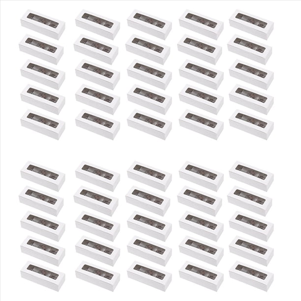 Cajas de Macarrones de 50 Piezas con Ventana de ExhibicióN Transparente Kit de Caja de Embalaje o Contenedor de Macarrones para Pastel de Postres de Chocolate A