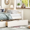 thumbnail image 6 of Harper & Bright Designs Twin over Full Bunk Bed with Storage Drawers and Shelves, Solid Wood Bunk Bed Frame with Guardrail and Ladder, Convertible 2 Beds, Beige, 6 of 15