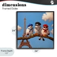 thumbnail image 4 of Stupell Industries Rustic Lodge Parisian Chic Birds in Paris Black Framed Giclee Art, 24 x 24, by Lucia Heffernan, 4 of 8