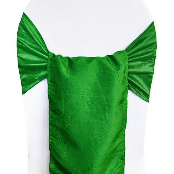 Wedding Linens Inc 10pcs 9 5 X 108 Crushed Crinkle Taffeta Chair Sashes Bow Ties Emerald Green Com Wedding Linens Inc 10pcs 9 5 X 108, Emerald Green Chair Sashes