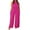 Red, variant on Summer Boho Overalls for Women 2025 Turtleneck Loose Casual Sleeveless Solid Color Plus Size Baggy Stretchy Rompers Jumpers with Pockets