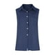 thumbnail image 4 of Vestidos Casuales Para Mujer, Blusas De Mujer De Moda Camisa de verano para mujer, de moda, de color liso, sin mangas, con bolsillos y botones., 4 of 6