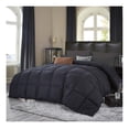 thumbnail image 2 of Luxurious Palatial King/Super King Goose Down Comforter, 120 X 90 inches, UNIQUE Black Solid, 600 Thread Count, 100% Egyptian Cotton Cover, 85 Oz Fill Weight, 750 Fill Power, 2 of 6