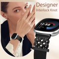 thumbnail image 2 of Wearlizer Magnetic Stretchy Band Compatible with Versa 4/3/Sense 2/Sense, Celtic Knot Elastic Nylon Watch Strap for Women Men, Dressy Soft Fabric Wristband with Magnetic Clasp, 2 of 7