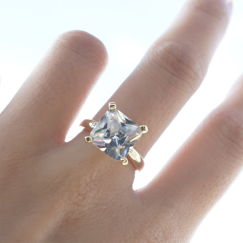 Luxury 925 Silver Wedding Rings Women Jewelry White Sapphire Rings Size 6-10 