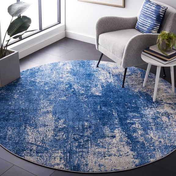 Safavieh Jasper Celina Abstract Area Rug, Navy/Ivory, 6'7" x 6'7" Round