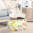 thumbnail image 3 of Yayeee Collapsible Cube Storage Bin with Lid Fabric Closet Decorative Basket with Handles, Candy Grapefruit, 3 of 7
