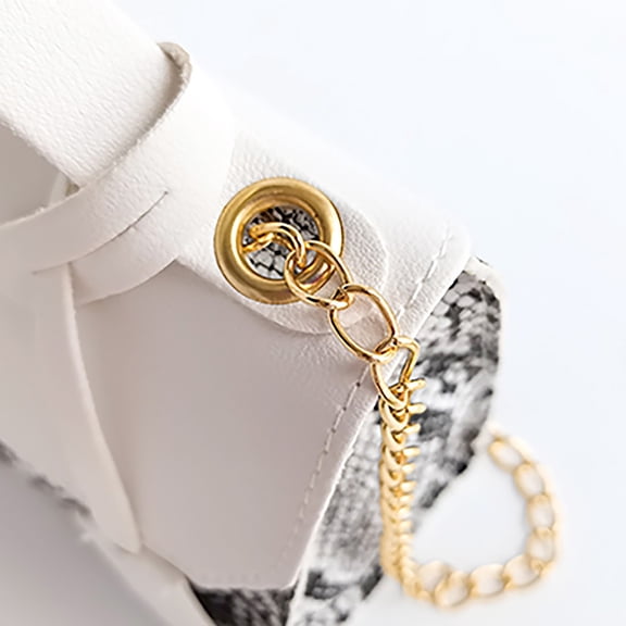 Women's Snake Print Color Block Chain Crossbody Bag Mini Top Handle Satchel With Gold Lock Clasp Pu Leather Handbag Elegant Travel Fashion Purse